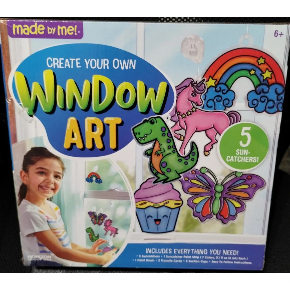 Made By Me Create Your Own Window Art Craft Kit Suncatchers Plus Extras